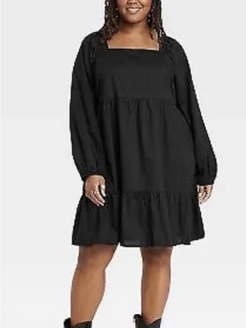 Women's Balloon Long Sleeve Shift Dress – Universal Thread Black Size Large